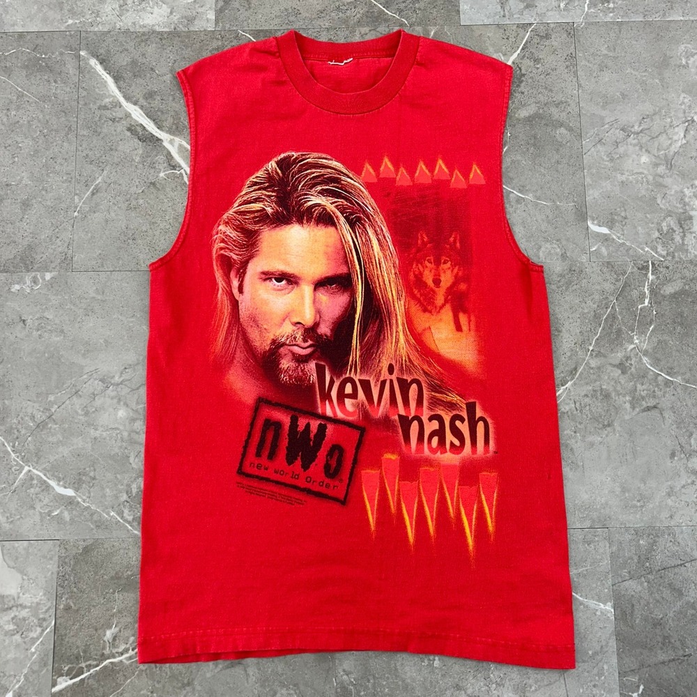 90s Vintage Kevin Nash Graphic Tee Mens Medium NWO Wrestling Sleeveless Tank Top